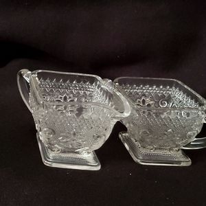 Indiana Glass Sugar Bowl and Creamer Set